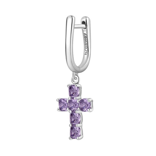 Visací stříbrná náušnice Brosway Fancy Magic Purple FMP20
