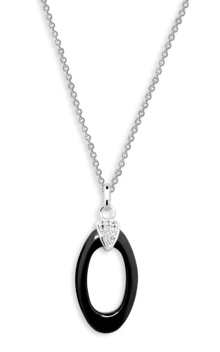 Elegantní náhrdelník z keramiky a stříbra Cerafi 310