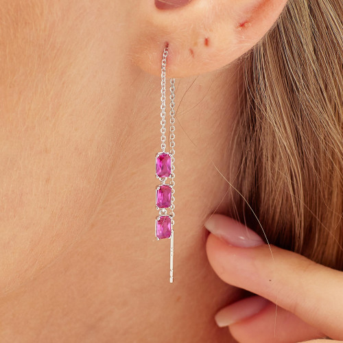 Stříbrná náušnice Brosway Fancy Passion Ruby FPR16