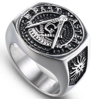 Pečetní prsten z chirurgické oceli se Zednářským znakem WJHZ63S