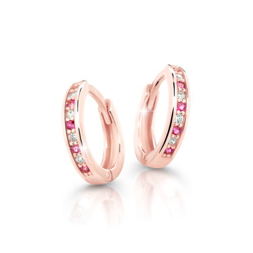 Zlaté dětské náušnice kroužky Cutie Jewellery C3342R-Tcf Red