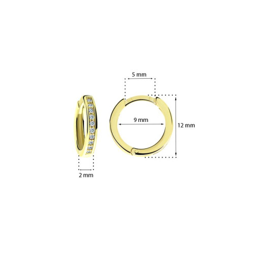 Zlaté zlaté náušnice kroužky C3343