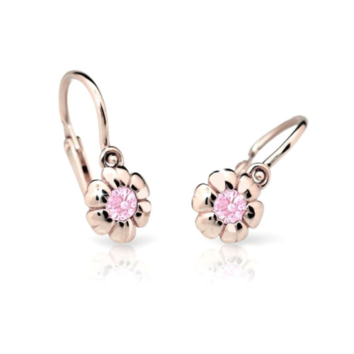 Zlaté dětské náušnice C2151R-Pink