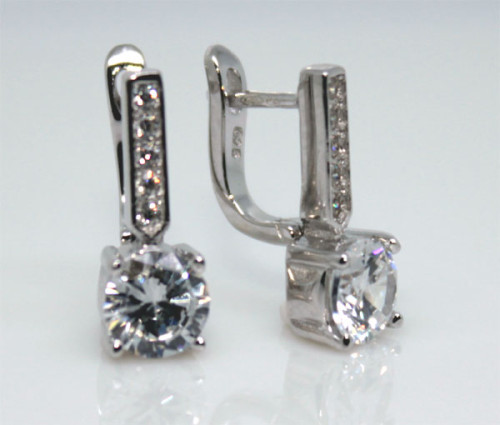 Dámské stříbrné visací náušnice 307448