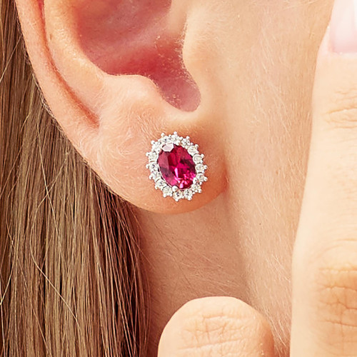 Náušnice pecky se zirkony Brosway Fancy Passion Ruby FPR15