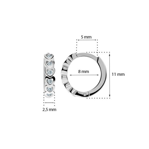Dětské náušnice z bílého zlata kroužky C3339B