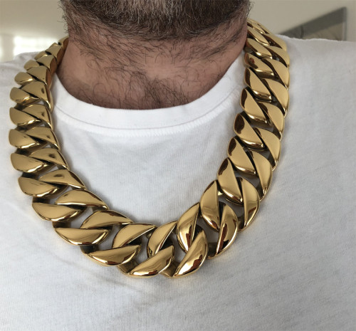 Pánský masivní pozlacený náhrdelník WJHN01-GD