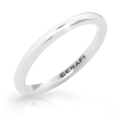 Jemný dámský prsten z hi-tech keramiky Cerafi 104-Sole Bianco