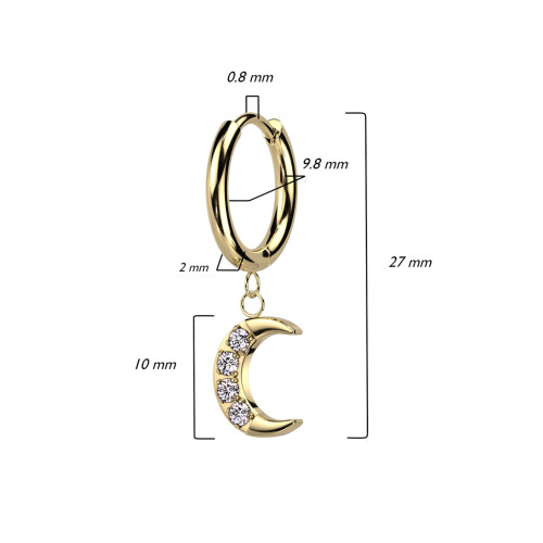 Visací náušnice se zirkony 4251