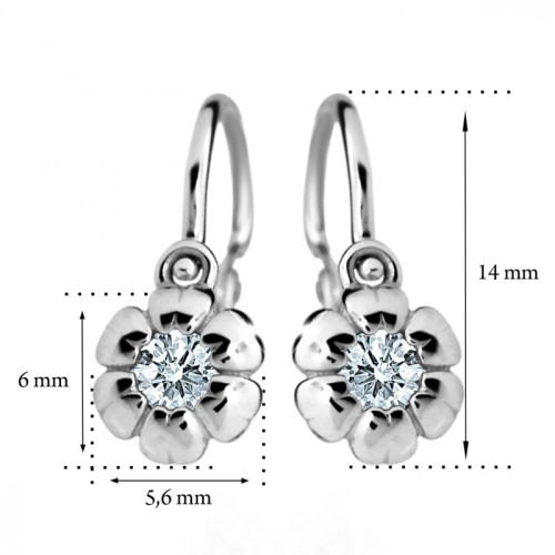 Dětské náušnice z bílého zlata C2151B