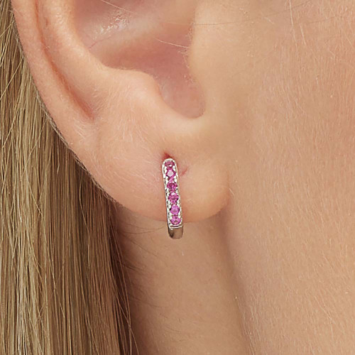 Náušnice kroužek se zirkony Brosway Fancy Passion Ruby FPR84