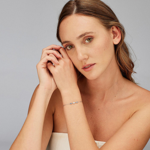 Náramek se zirkony stříbrný Brosway Fancy Cloud Light Blue FCL111