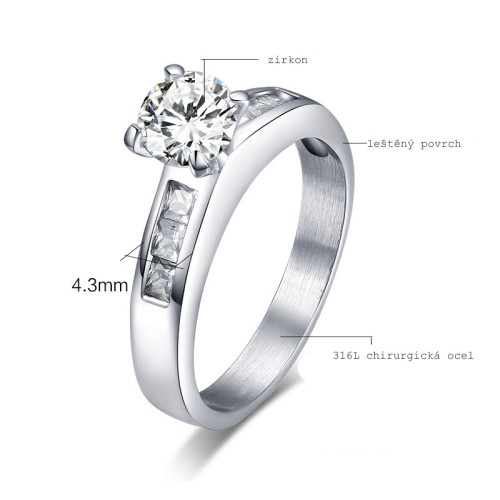 Ocelový zásnubní prstýnek 1650