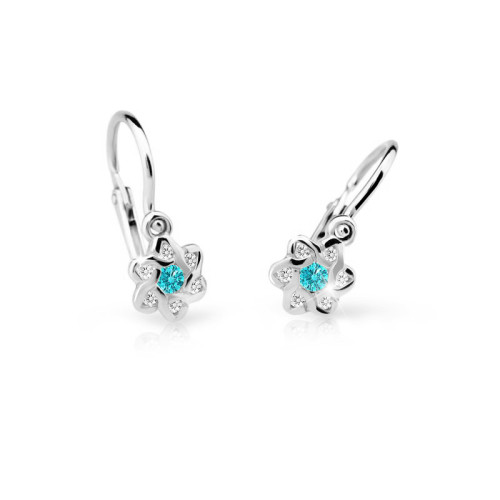 Dětské náušnice bílé zlato Cutie Jewellery C2149B-Mint Green