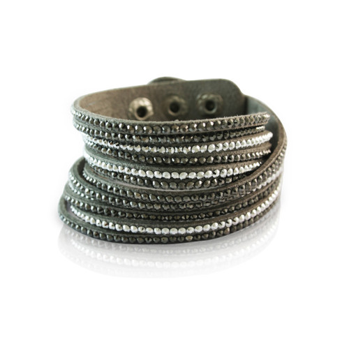 Dámský kožený náramek Inori INBR135GREY