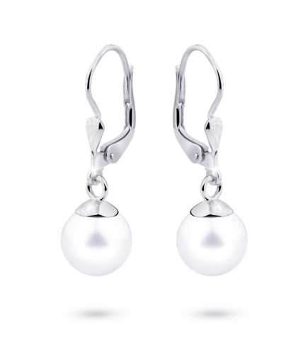 Náušnice z bílého zlata perly Z3016B
