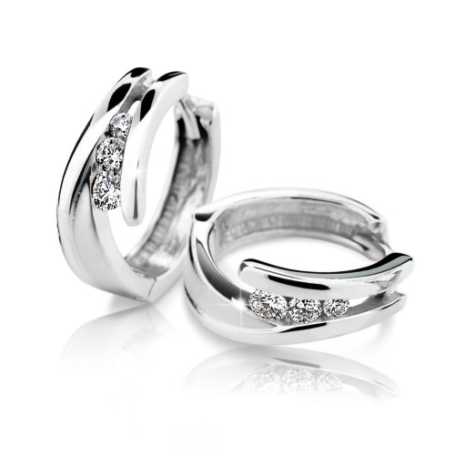 Náušnice z bílého zlata s diamanty DZ6433-1794-80-00-X-2