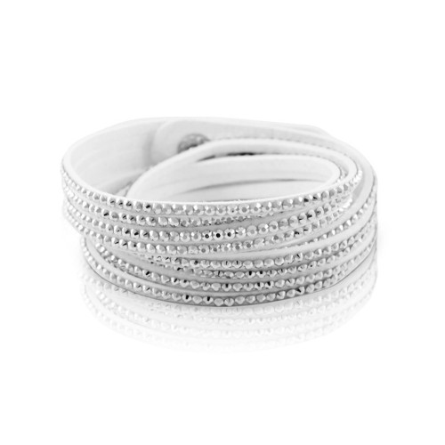 Kožený náramek pro ženy Inori INBR135WHITE