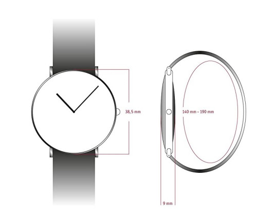 Velikost hodinek Dugena Dessau Colour 4460784