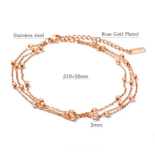 Ocelový řetízek na kotník JCF074RD