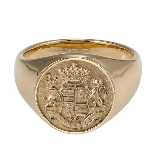 Pozlacený pečetní prsten z chirurgické oceli RSS1034GD