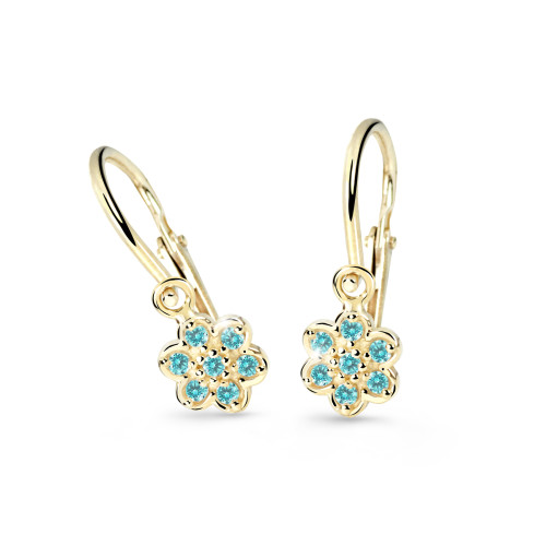 Zlaté dětské náušnice Cutie Jewellery C2746Z-Mint Green