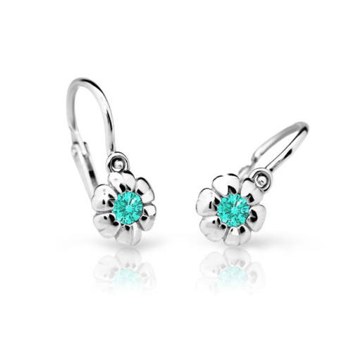 Zlaté náušnice dětské C2151B-Mint Green