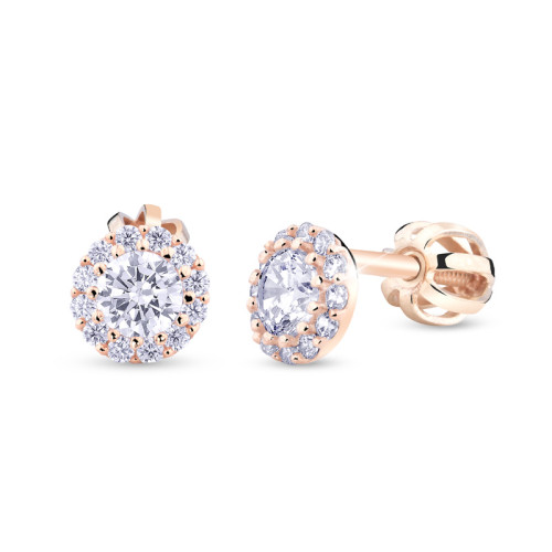 Zlaté náušnice se zirkony C2745R