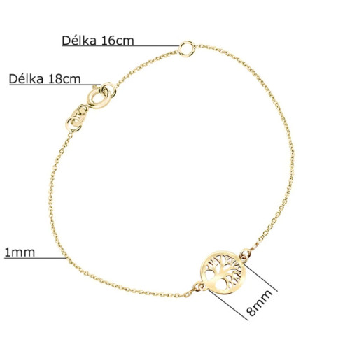 Zlatý náramek strom života Z5030