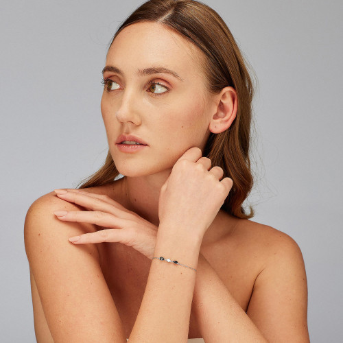 Moderní stříbrný náramek se zirkony Brosway Fancy Mistery Black FMB117