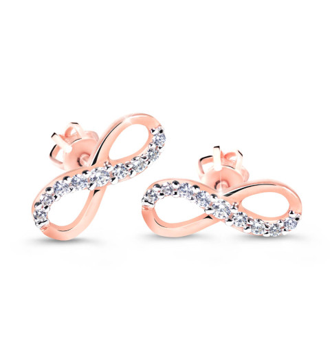 Náušnice z růžového zlata nekonečno Z60149R