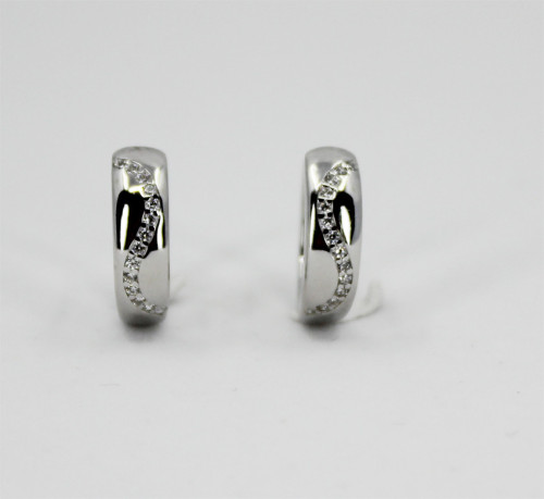 Náušnice kroužky stříbro se zirkony 312674001