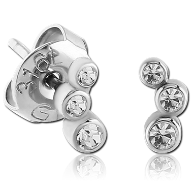 Náušnice do ucha z chirurgické oceli SESCES086-CR