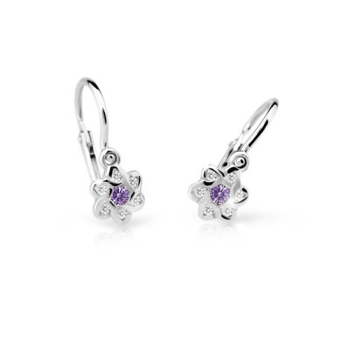 Zlaté dětské náušnice Cutie Jewellery C2149B-Ametyst