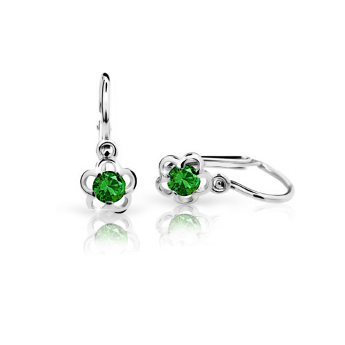 Dětské náušnice z bílého zlata C1945B-Green