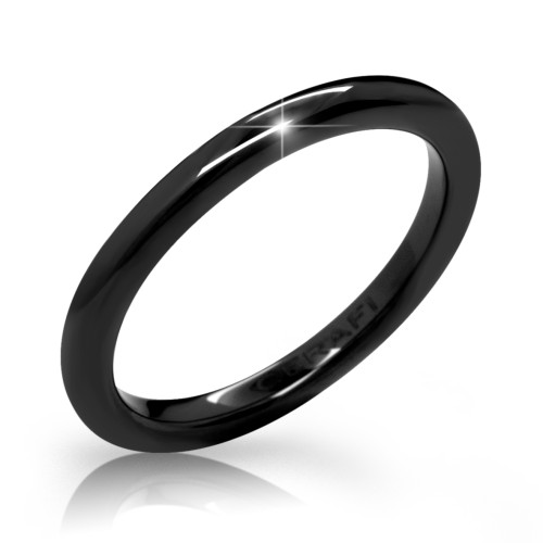 Jemný dámský prsten z hi-tech keramiky Cerafi 103-Sole Nero