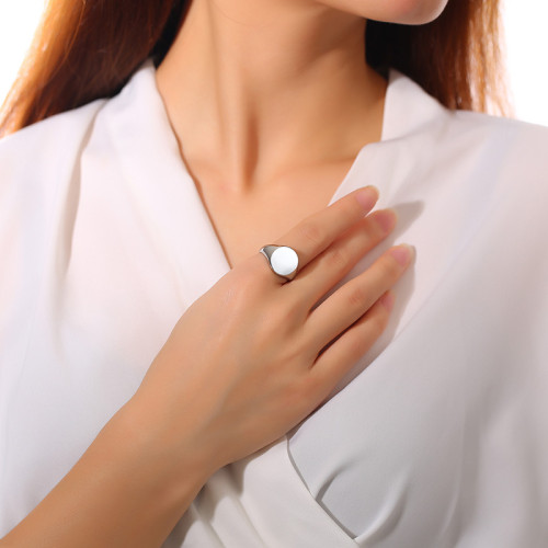 Pečetní prsten z chirurgické oceli dámský SERC448