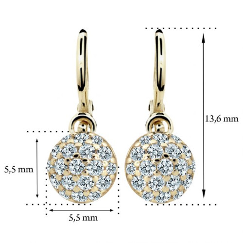 Dětské náušnice zlaté Cutie Jewellery C2150-Rozměry