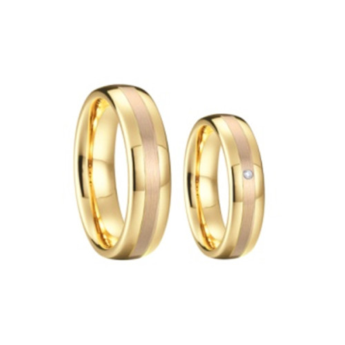 Zlaté snubní prstýnky z chirurgické oceli SPPL038