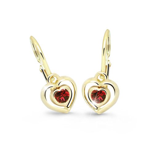 Dětské náušnice srdíčka Cutie Jewellery C2752Z-Ruby Dark
