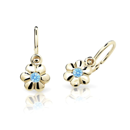Dětské naušnice zlaté Cutie Jewellery C1736Z-Arctic Blue