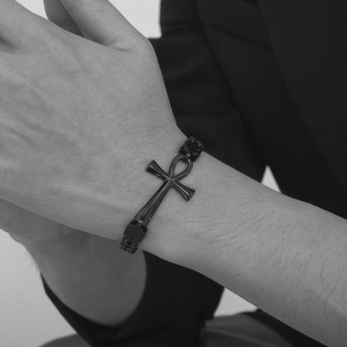 Ocelový náramek nilský kříž WJHB867