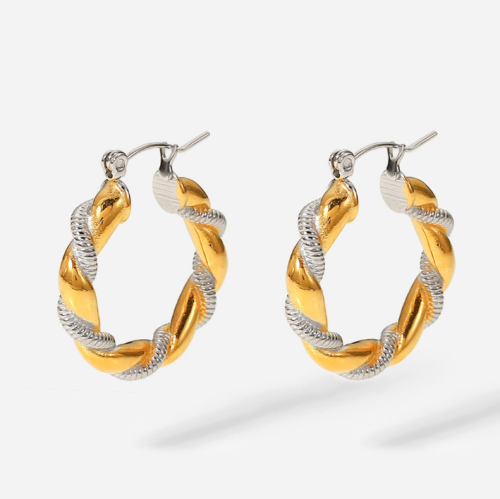 Náušnice z chirurgické oceli kruhy WJHE445