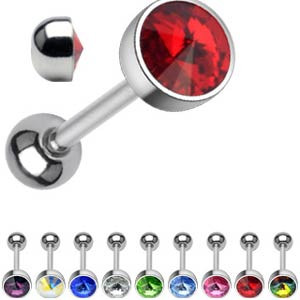 Piercing do jazyka s kamínkem Swarovski 04