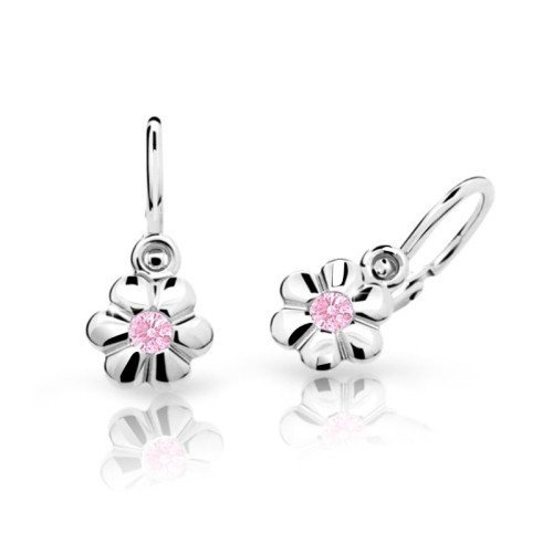 Náušnice pro miminka kytičky C1736B-Pink