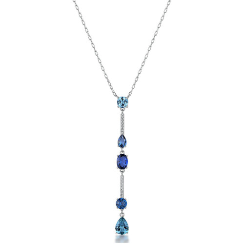 Stříbrný náhrdelník s modrými zirkony Brosway Fancy Freedom Blue FFB131