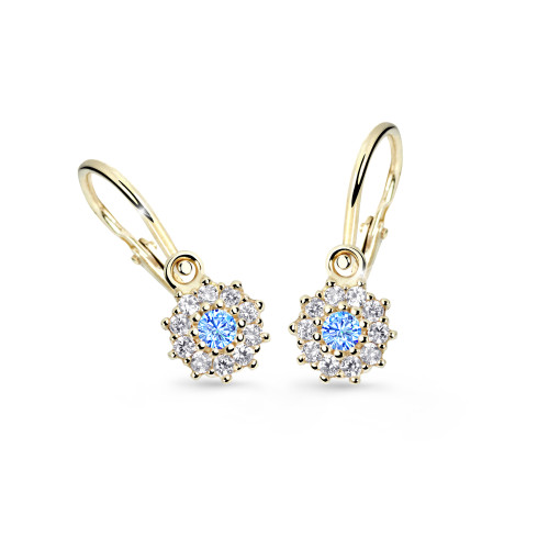 Zlaté dětské náušnice Cutie Jewellery C2749Z-Arctic Blue