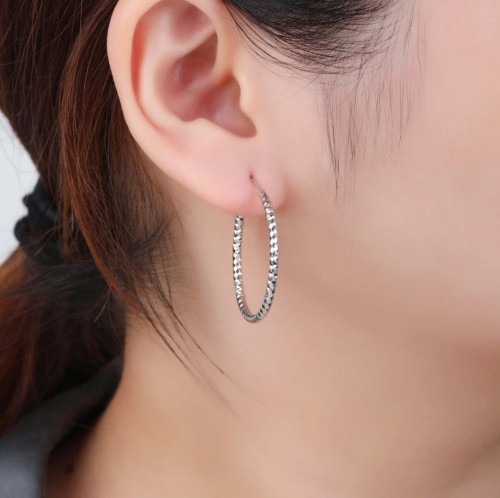 Minimalistické stříbrné náušnice kruhy 303003012