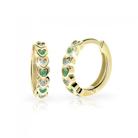 Dětské zlaté náušnice Cutie C3340Z Emerald Green