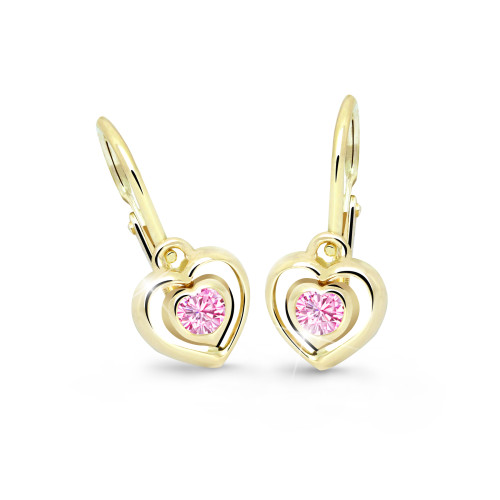 Dětské náušnice srdíčka Cutie Jewellery C2752Z-pink